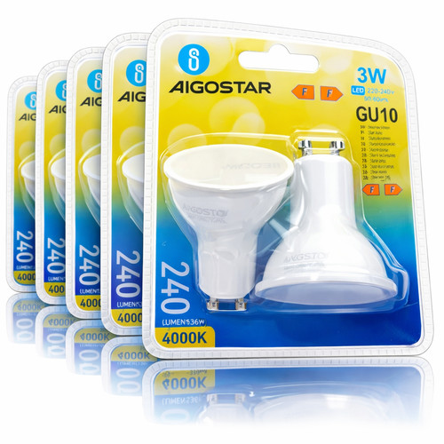 Aigostar lampadina led gu10 - lampadina, 3w
